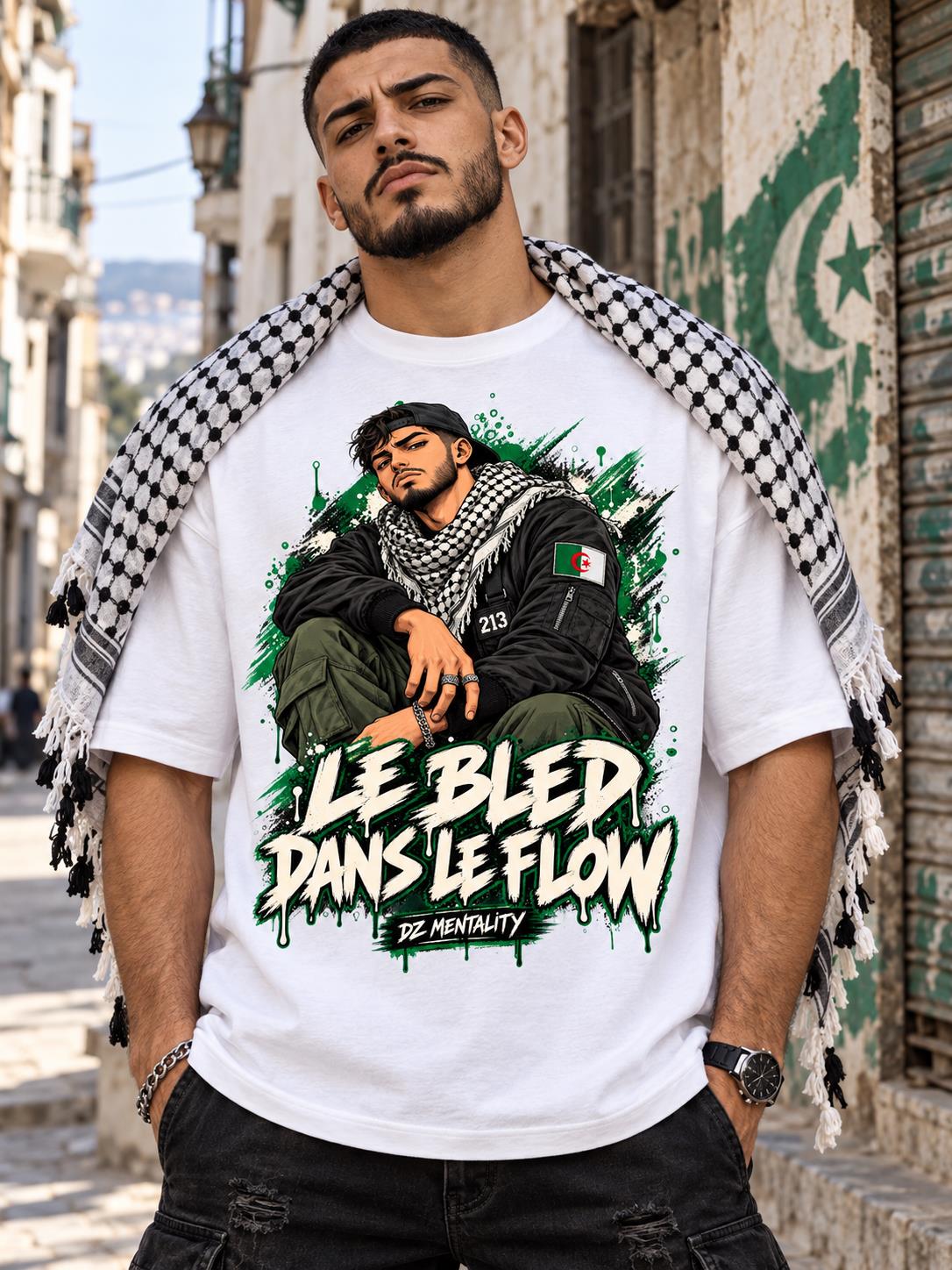 T-shirt Le bled dans le flow blanc