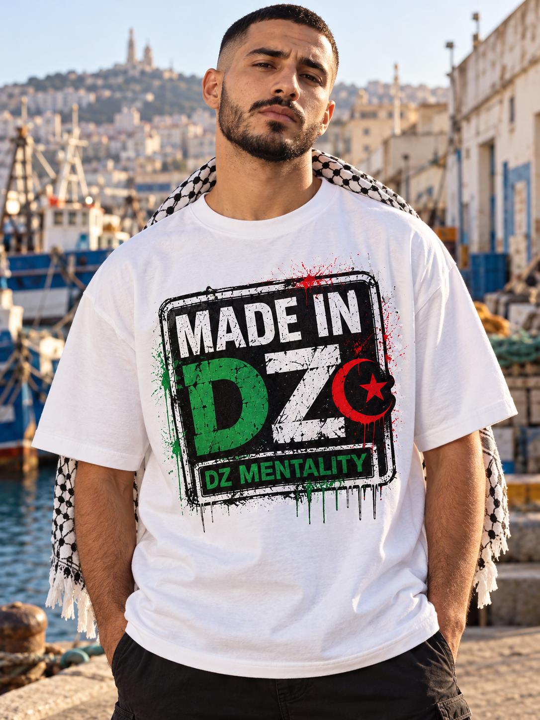 T-shirt Made in DZ blanc