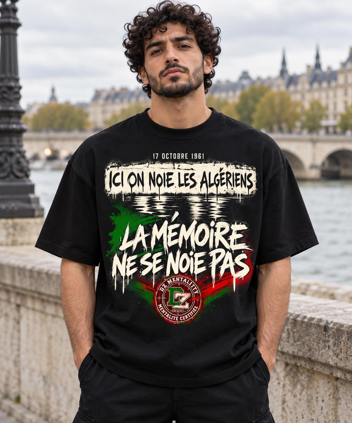 T-shirt La mémoire ne se noie pas noir